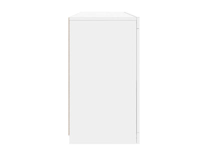 Buffet avec Chicylaères LED blanc 142,5x37x67 cm FOAE65000