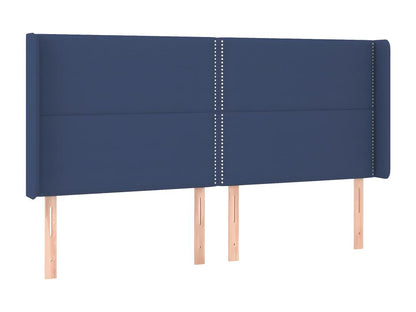 Tête de lit avec oreilles Bleu 163x16x118/128 cm Tissu IHOX85438