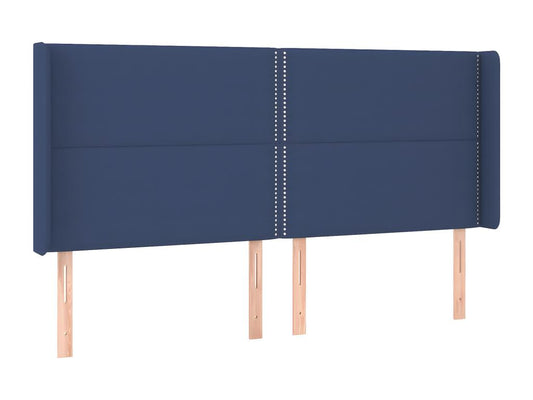 Tête de lit avec oreilles Bleu 163x16x118/128 cm Tissu IHOX85438