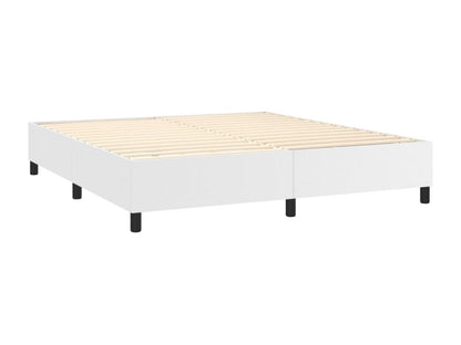 Lit à sommier tapissier avec matelas Blanc 160x200cm Similicuir WJAX11014