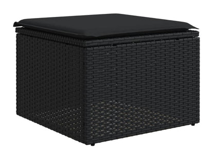 Salon de jardin 7 pièces avec coussins noir résine tressée XWAL67115