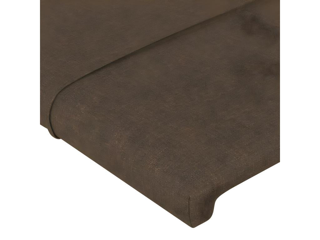 Tête de lit à LED Marron Foncé 100x5x78/88 cm Tissu USRX45502