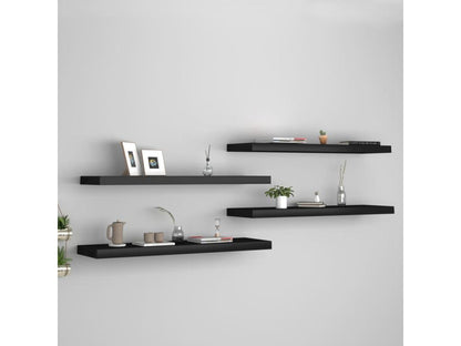Étagères murales flottantes 4 pcs Noir 90x23.5x3.8 MDF AQNF15513