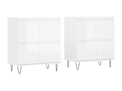Buffet 2 pièces blanc brillant bois d'ingénierie GEQZ04283