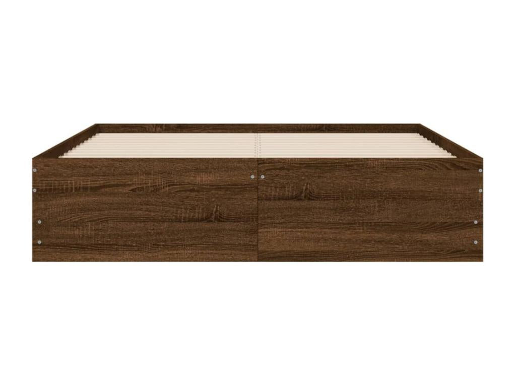 Cadre de lit avec tiroirs sans matelas chêne marron 135x190 cm TSZF22048