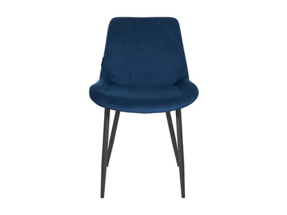 Chaise salle à manger - Velours / Métal noir mat - Bleu - Victoria OAZE58754