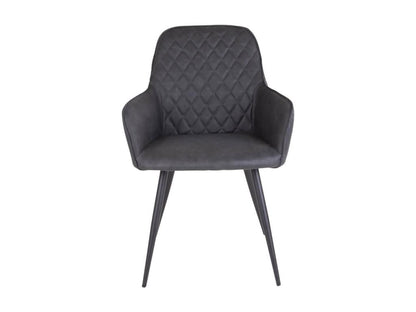 Chicyla - Lot de 2 Fauteuils Simili Gris et Piétement Acier Noir BDPZ59412