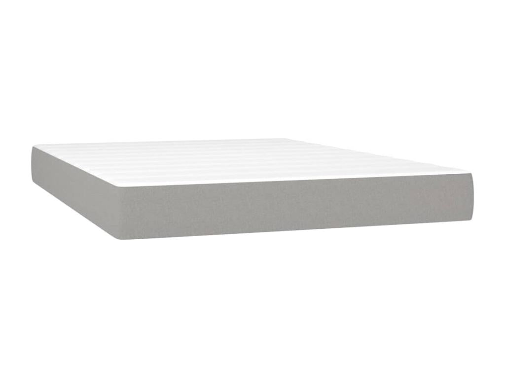 Lit à sommier tapissier avec matelas Gris clair 140x200cm Tissu AHUN45432