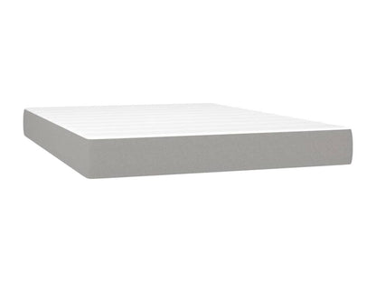 Lit à sommier tapissier avec matelas Gris clair 140x200cm Tissu AHUN45432