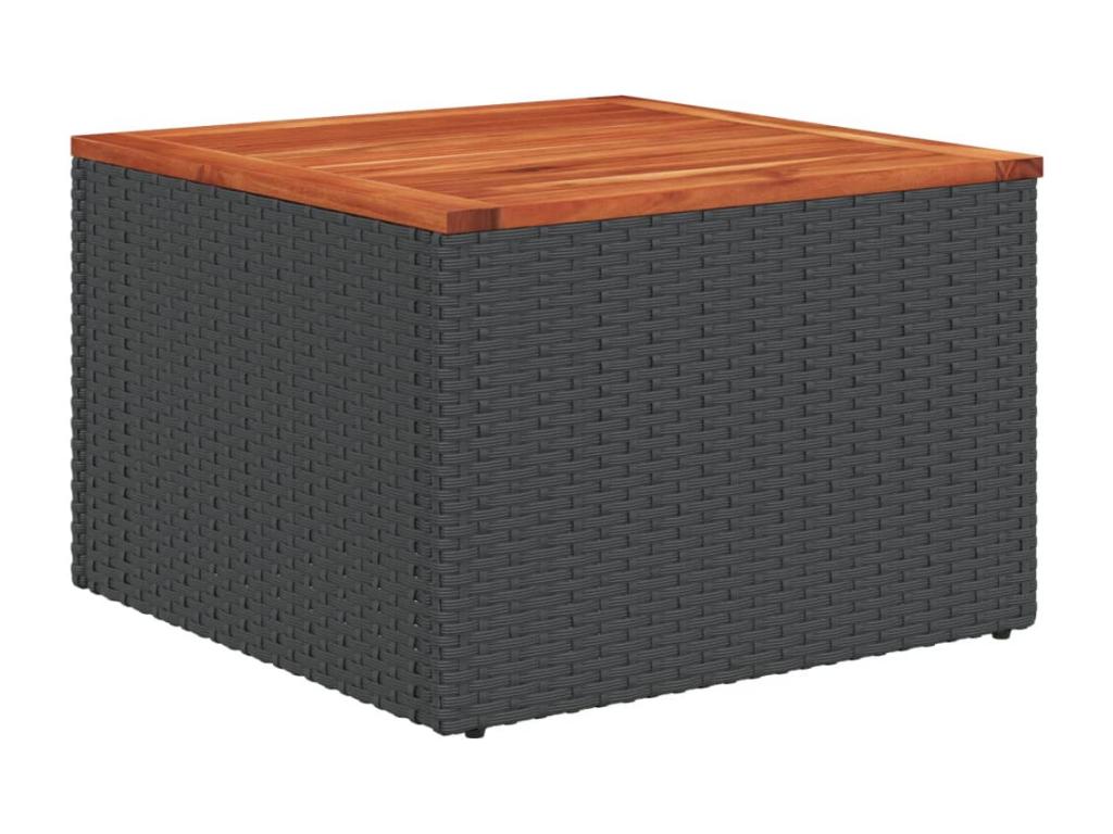 Salon de jardin 7 pcs avec coussins noir résine tressée MDDK09297