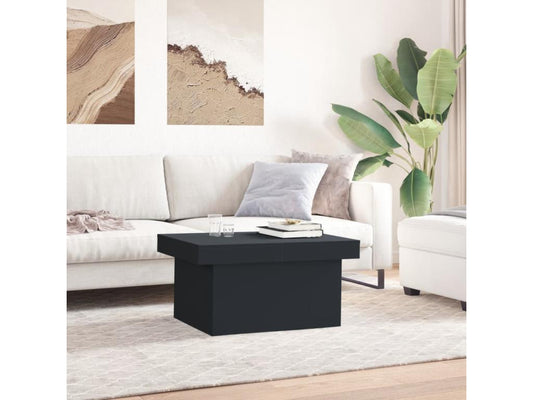 Table basse noire 80x55x40 cm bois d'ingénierie EUVJ57303