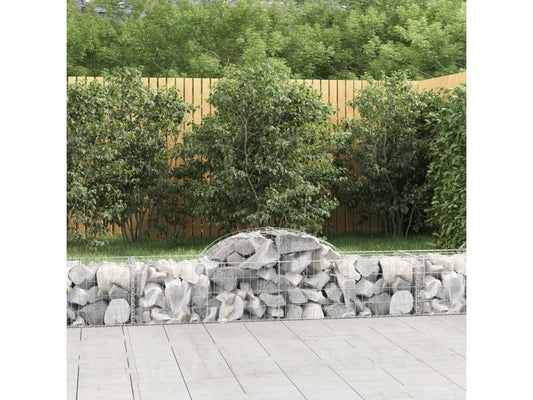 Paniers à gabions arqués 20 pcs 200x50x40-60 fer galvanisé OQPT28920
