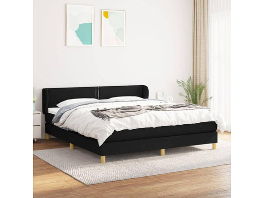 Lit à sommier tapissier avec matelas Noir 180x200 cm Tissu RYTY85278