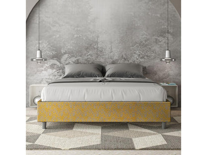 Lit coffre rembourré 160x210 tissu Chicyla 06 jaune Chicyla REHF60289