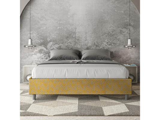 Lit coffre rembourré 160x210 tissu Chicyla 06 jaune Chicyla REHF60289