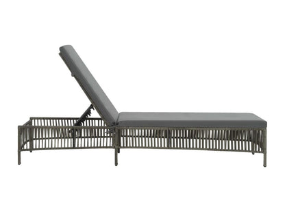 Chaise longue avec coussin Résine tressée Gris IACY28859