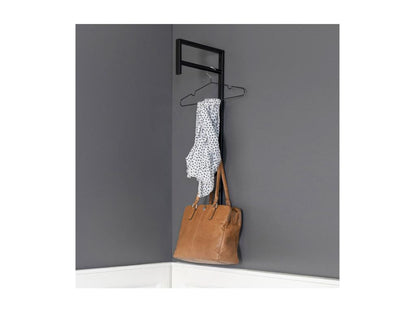 Chicyla - Portant Mural Métal Noir avec Penderie et Chicylaères KLUJ72298