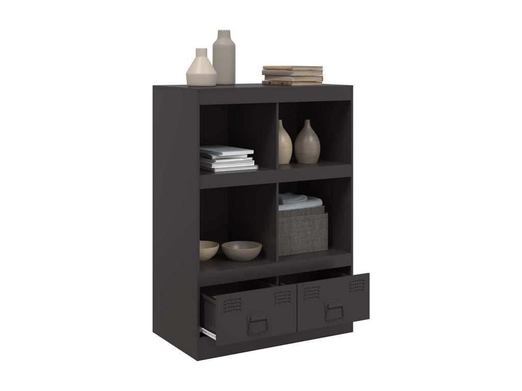 Buffet haut noir 67x39x95 cm acier ANQF57226