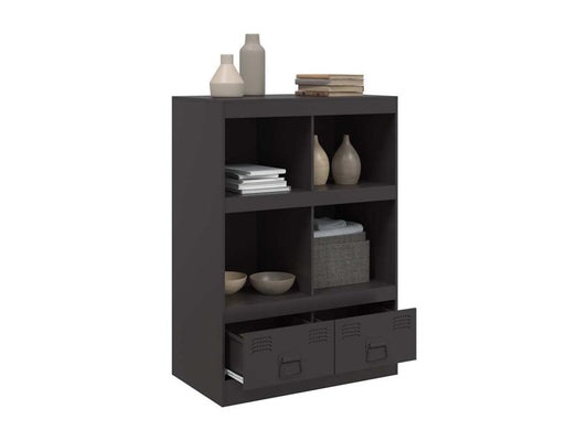 Buffet haut noir 67x39x95 cm acier ANQF57226