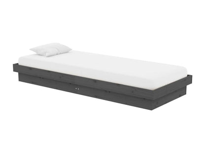 Cadre de lit sans matelas gris bois massif SJWK17382