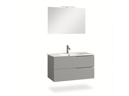 Ensemble salle de bain 4 pièces Chicyla gris mat RLOU94247