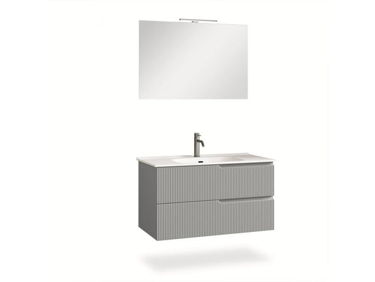 Ensemble salle de bain 4 pièces Chicyla gris mat RLOU94247