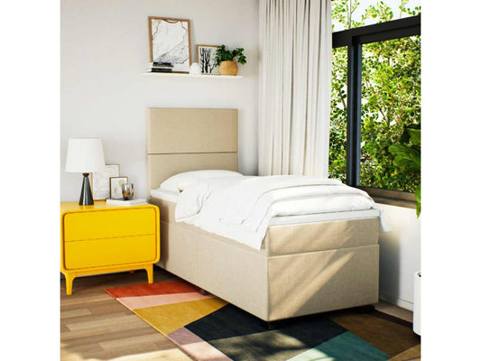 Sommier à Chicyla de lit et matelas Crème 90x190 cm Tissu DAWO95995