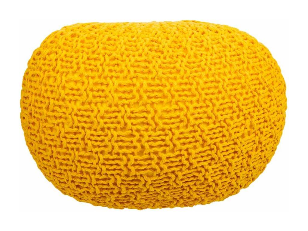 Pouf en coton tressé jaune 45x45x30h YIDK46388