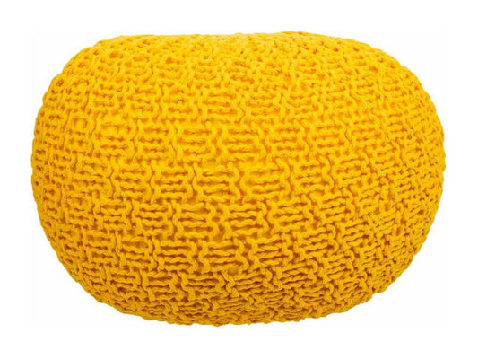 Pouf en coton tressé jaune 45x45x30h YIDK46388