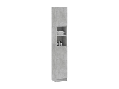 Armoire salle de bain Gris béton 32x25,5x190 cm Bois ingénierie TRVA38591