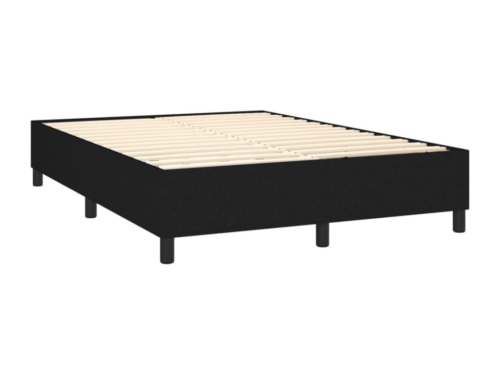 Sommier à Meuble de lit avec matelas Noir 140x200 Tissu