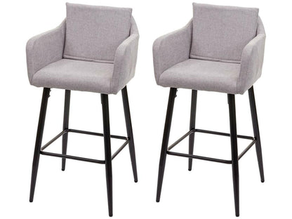 Tabouret de bar Chicyla-H93 lot de 2 tissu/textile gris clair CSWJ09809