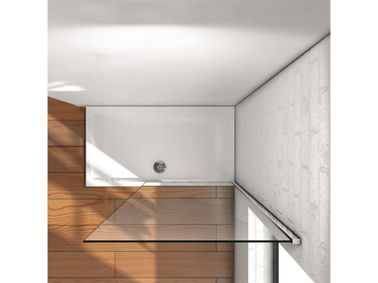 Chicyla paroi de douche à l'italienne 60x200cm Profilé en aluminium chromé en 8mm verre anticalcaire sans récepteur HKUS08720