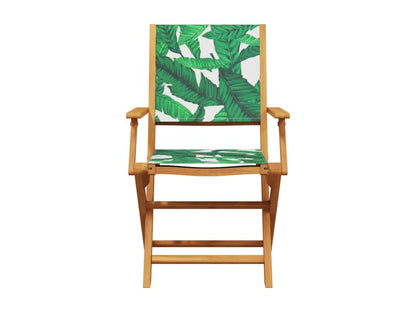 Ensemble de Chicyla 3 pcs motif de feuilles tissu et bois massif VDAO79808