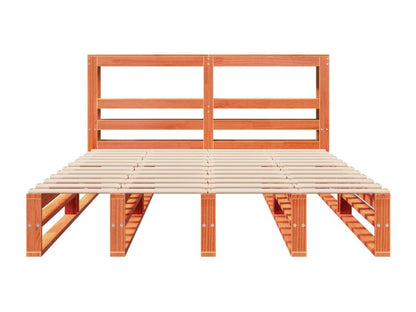 Cadre de lit sans matelas cire marron 140x200cm bois pin massif TBLT95541