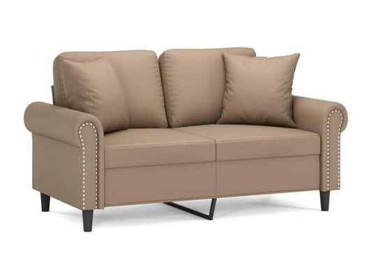 Canapé 2 places avec oreillers cappuccino 120 cm similicuir GIGM01709