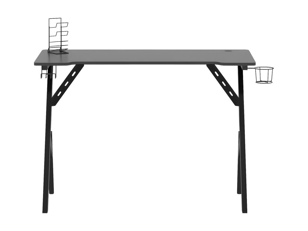 Bureau de jeu avec pieds en forme de Y Noir 110x60x75 cm NNCQ74456
