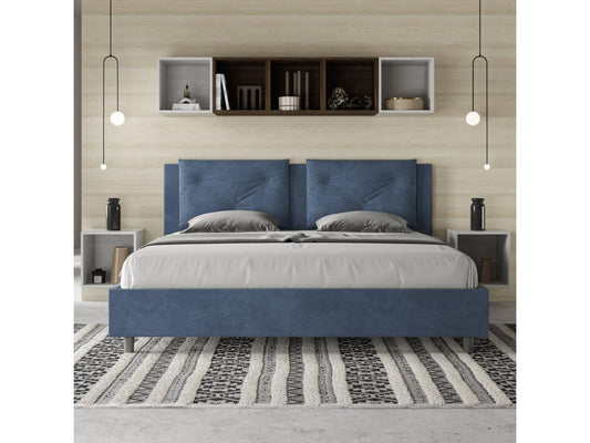 Lit Chicyla taille coffre rembourré 200x210 microfibre bleu Chicyla TWLR79966