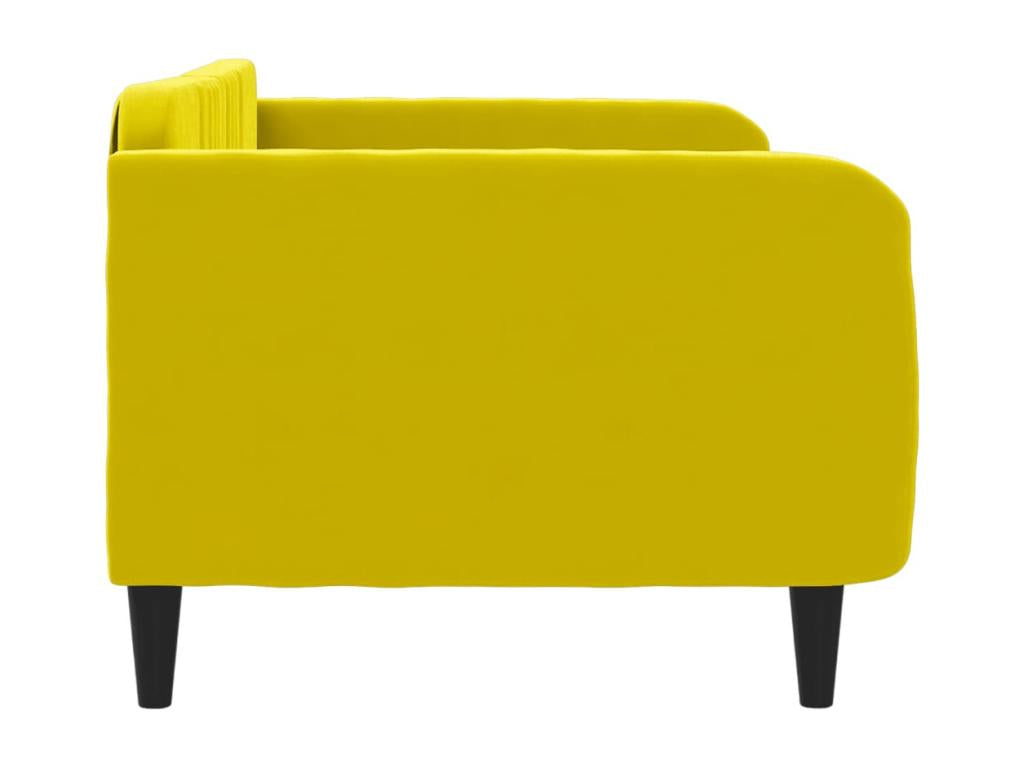 Lit de repos jaune 90x200 velours GEDJ17147