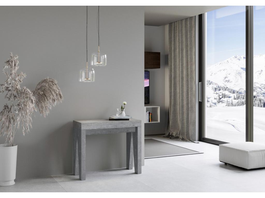 Console extensible 90x40/196 cm Naxy Small Gris Béton JKFZ73551