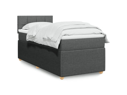 Sommier à Chicyla de lit avec matelas Gris foncé 80x200 cm Tissu TIQK91932