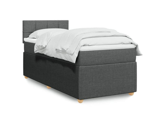 Sommier à Chicyla de lit avec matelas Gris foncé 80x200 cm Tissu TIQK91932