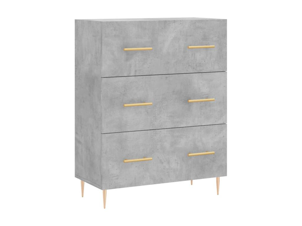 Buffet gris béton 69,5x34x90 cm bois d'ingénierie HHHK48413