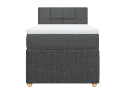 Sommier à Chicyla de lit avec matelas Gris foncé 80x200 cm Tissu TIQK91932