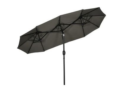 Parasol de jardin inclinable grande taille ouverture fermeture Chicyla acier polyester haute densité gris GQSN14932