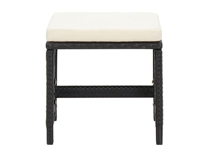 Ensemble à manger de jardin coussins 9pcs Résine tressée Noir LZVI41993