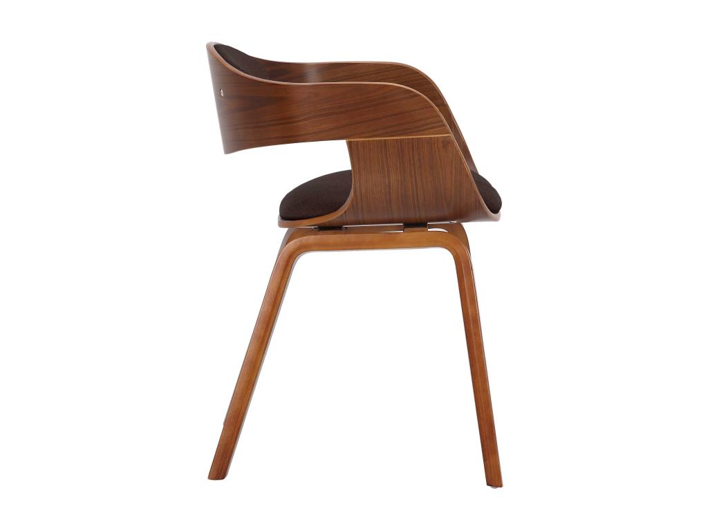 chaises avec accoudoirs - Tissu / Noyer - Noyer / Marron - Chicyla Stoff KQCL78519