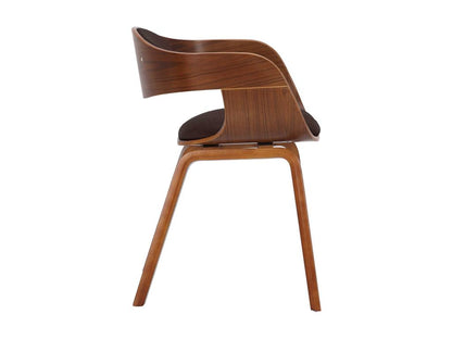 chaises avec accoudoirs - Tissu / Noyer - Noyer / Marron - Chicyla Stoff KQCL78519