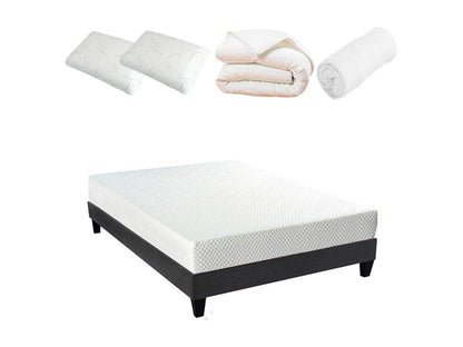 Chicyla LITERIE - Pack Prêt à dormir ABSOLU 180x200 cm - Matelas Mémoire de forme Sommier Accessoires HIUX42708