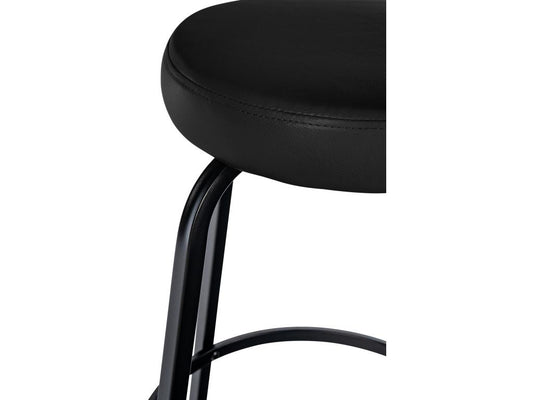 Tabouret de bar - Similicuir / Métal noir mat - Noir - Meublori